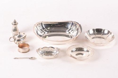Lot 330 - A 1930s boat form silver bread bowl, Sheffield...