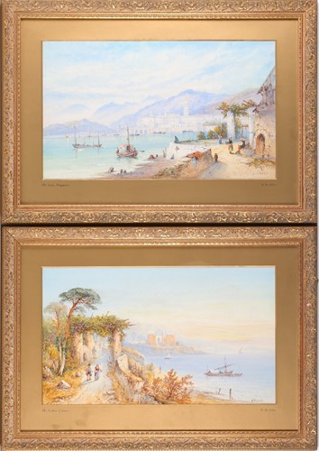 Lot 39 - Edwin St. John (act.1880-1920), 'On Lake Como'...