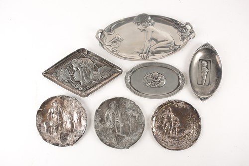 Lot 176 - A WMF Art Nouveau style silver plated lozenge...