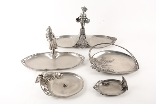 Lot 169 - A WMF Art Nouveau silver plated double fruit...