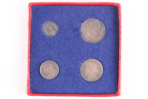 Lot 343 - Victoria - Maundy money 1895, in later gilt...