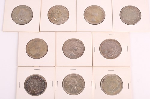 Lot 366 - Nine South African 5 Shillings and a crown...