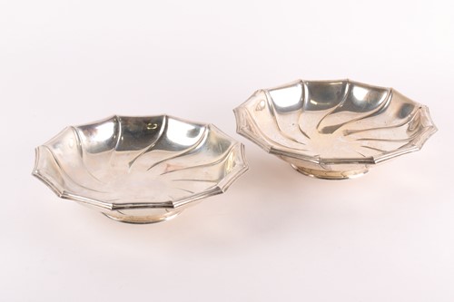 Lot 353 - A pair of German (800) silver dodecagonal...