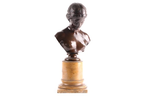 Lot 192 - A late 19th century bronze bust of Diana,...