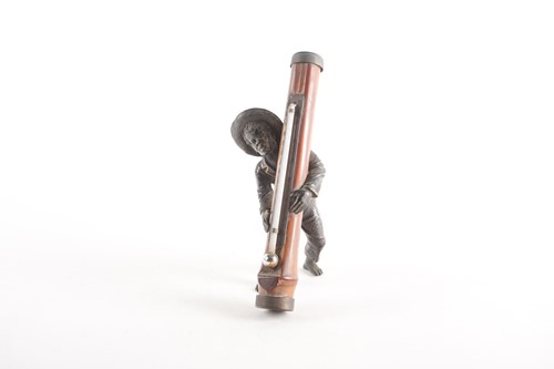 Lot 195 - A Franz Bergmann style desk thermometer,...