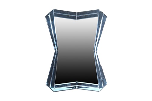 Lot 143 - An Art Deco style two-colour glass mirror, of...