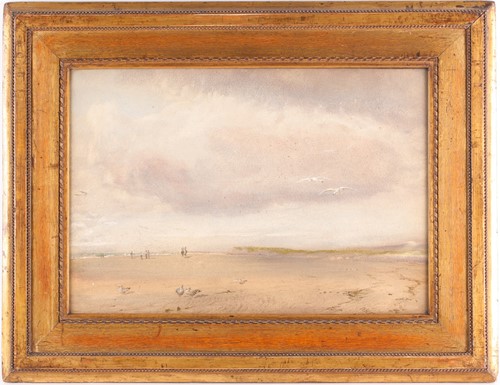Lot 42 - 19th century British school, a beach landscape,...
