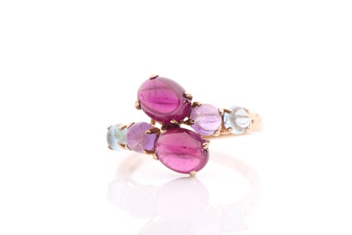 Lot 175 - A 9ct yellow gold multi-gem ring, the...