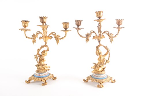 Lot 182 - A pair of 19th-century ormolu figural...
