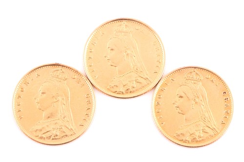 Lot 322 - Three Victorian jubilee head half...