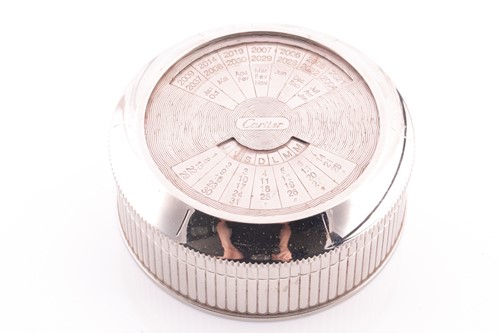 Lot 277 - A Cartier chrome desk calendar, with...