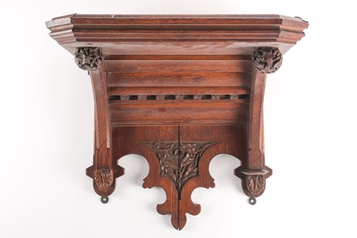 Lot 129 - A late 19th century oak wall bracket, probably...