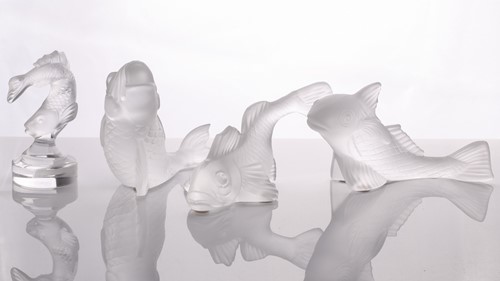 Lot 416 - A Baccarat frosted glass figure of breaching...