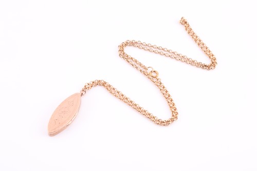 Lot 186 - A Victorian yellow gold lozenge-shaped locket...