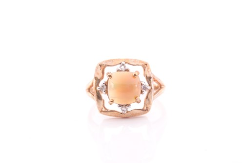 Lot 78 - A 9ct yellow gold and opal ring, set with a...