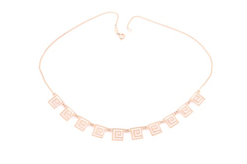 Lot 208 - A fringe necklace, the curb pattern chain...