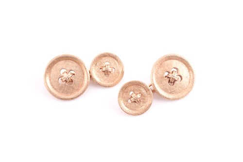 Lot 252 - A pair of American button cufflinks, with...
