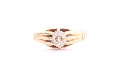 Lot 246 - A single stone diamond ring; the old cushion...