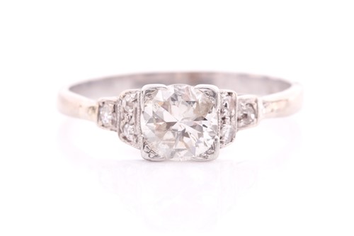 Lot 239 - A diamond single stone ring; the round...