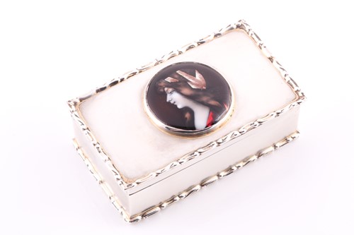 Lot 295 - An Edwardian Limoges enamel mounted...