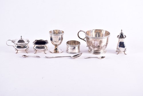 Lot 429 - A George V silver part breakfast set,...