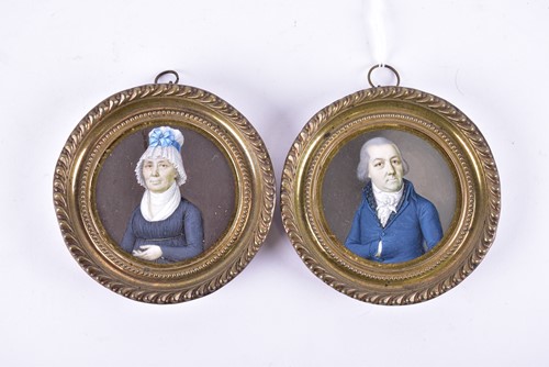 Lot 184 - A pair of 19th-century German portrait...