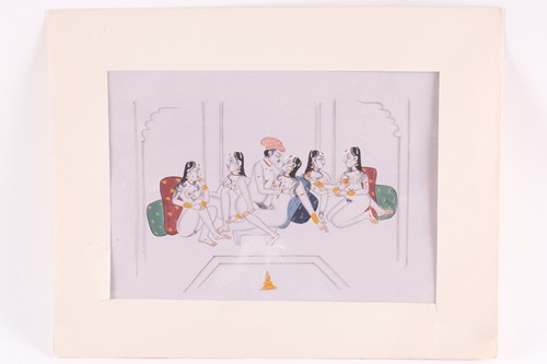 Lot 160 - Indian School, circa 1900, an erotic gouache...