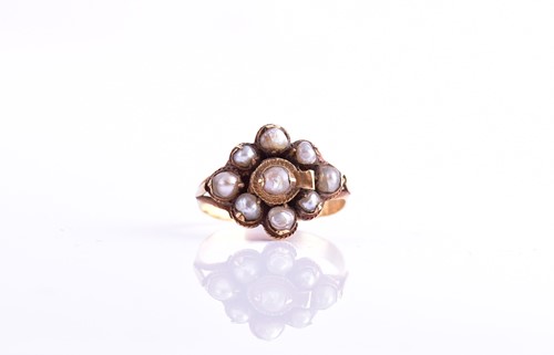 Lot 293 - An unusual 19th century yellow gold and pearl...