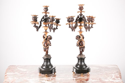 Lot 194 - A pair 19th-century French patinated bronze...