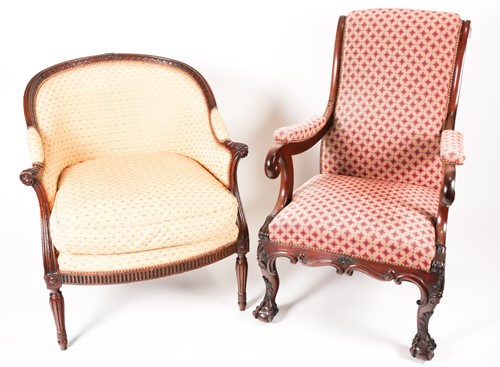 Lot 98 - A George III style mahogany hoop backed salon...