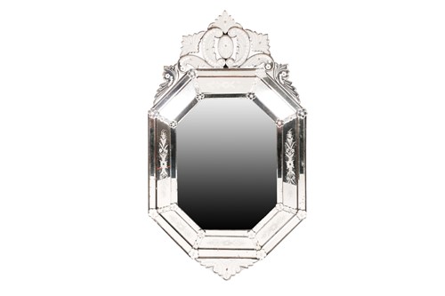 Lot 101 - A 19th century Venetian wall mirror of...