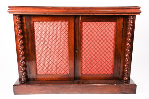 Lot 113 - A Victorian marble-topped rosewood two-door...