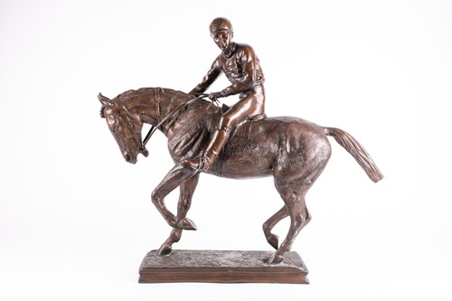 Lot 243 - 20th century school, a large bronze group of a...
