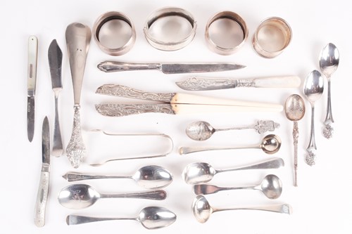 Lot 343 - A collection of small silver items including...