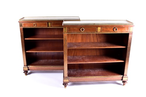 Lot 13 - A Pair of French Empire style marble gallery...
