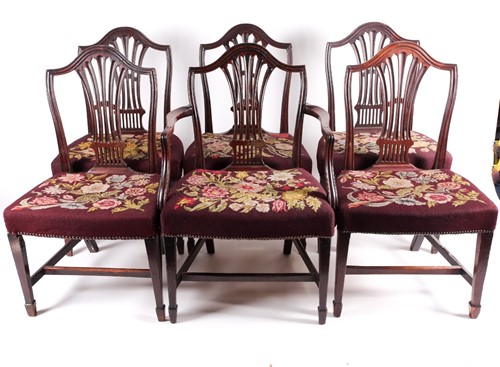 Lot 11 - A set of six late 18th-century Hepplewhite...