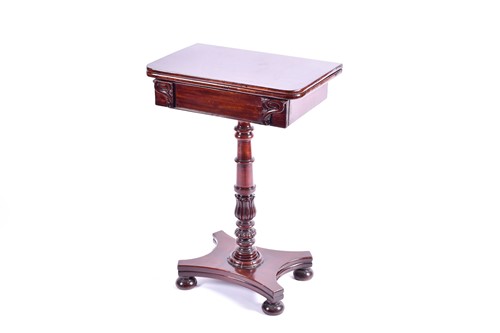 Lot 119 - A William IV rectangular mahogany fold over...