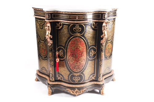 Lot 161 - A 19th century French ebonized and red Boulle...