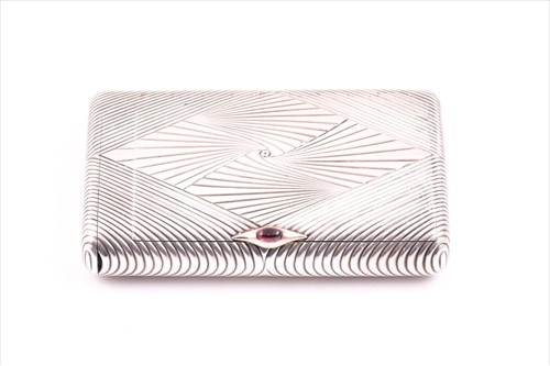Lot 336 - A Faberge silver cigarette case workmaster...