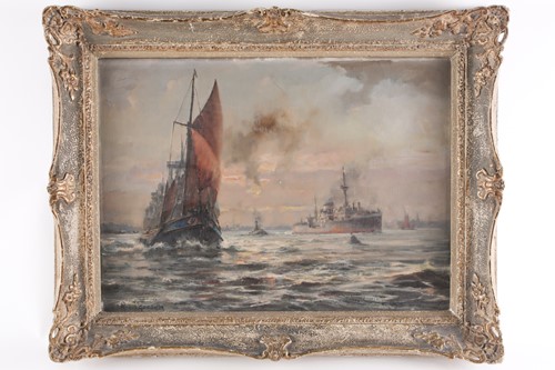 Lot 49 - Robin Goodwin (1909-1997), a river scene, with...