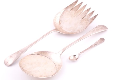 Lot 324 - Asprey. A silver fruit serving set; London...