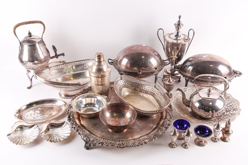 Lot 366 - A collection of silver plated and white metal...