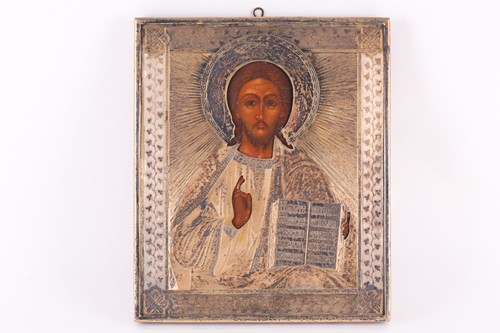 Lot 198 - A 19th century Russian icon, depicting Christ...