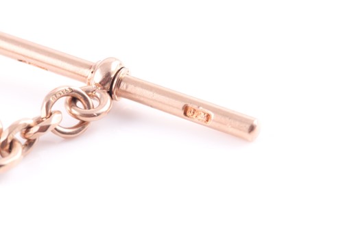 Lot 84 - A 9ct yellow gold watch chain, the fancy links...