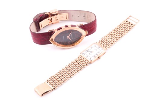 Lot 373 - A Sovereign 9 carat gold wristwatch; with...