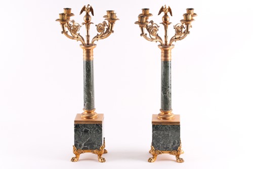 Lot 221 - A pair of large 19th century French Empire...