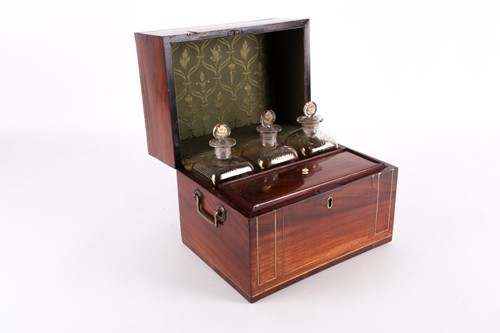 Lot 213 - A Regency mahogany and brass bound...