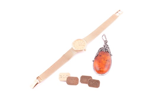 Lot 266 - A lady's cased 9 carat gold wristwatch; the...