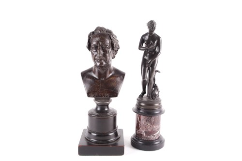 Lot 240 - A 19th-century bronze figure of Venus, mounted...