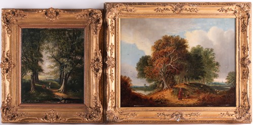 Lot 55 - 19th century school, a bucolic woodland scene,...
